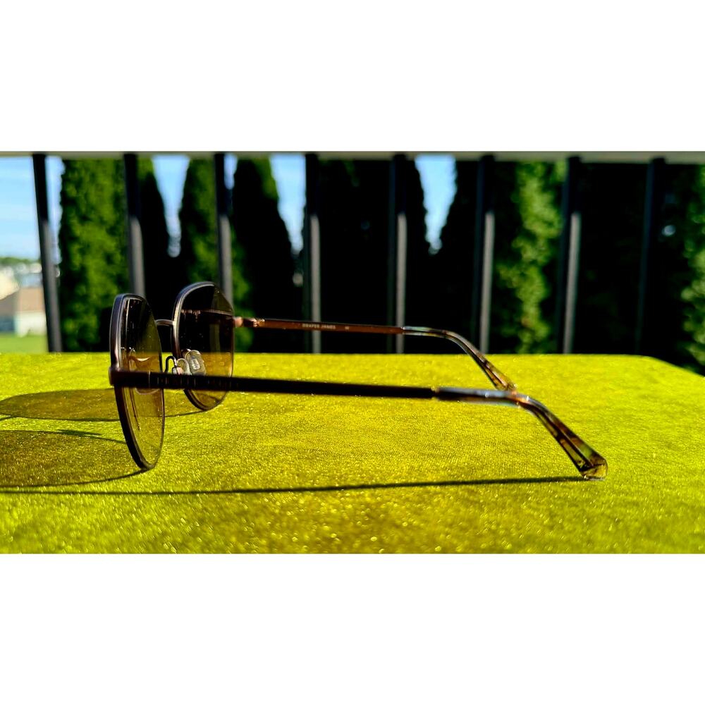 ✨ NIB Draper James DJ7011 Geometric Metal Sunglasses in Gradient Brown 🕶️ - Picture 3 of 6